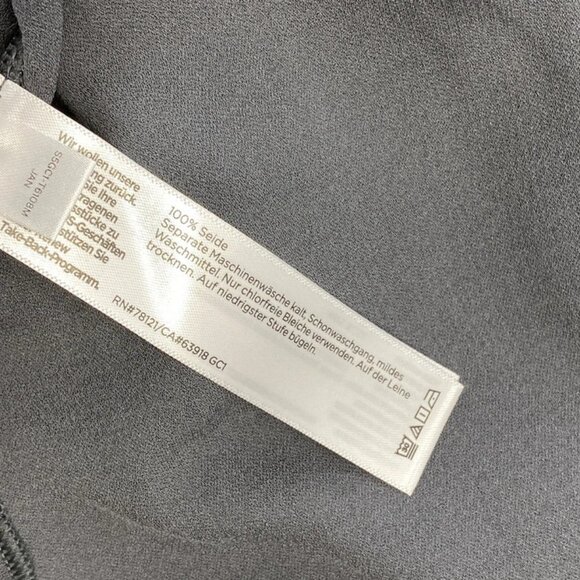 NEW EILEEN FISHER Women’s Button-Up Shirt Grey Size S Ebony Mandarin Collar Long - Picture 9 of 9